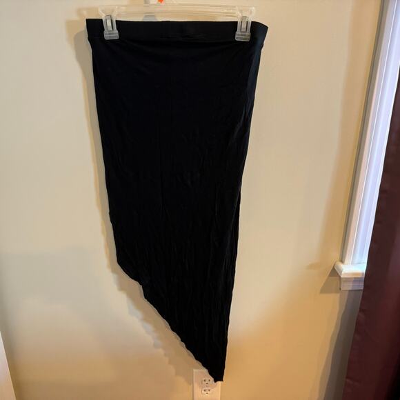 Express Black Asymmetrical Midi Black Skirt Size Small - Picture 4 of 4